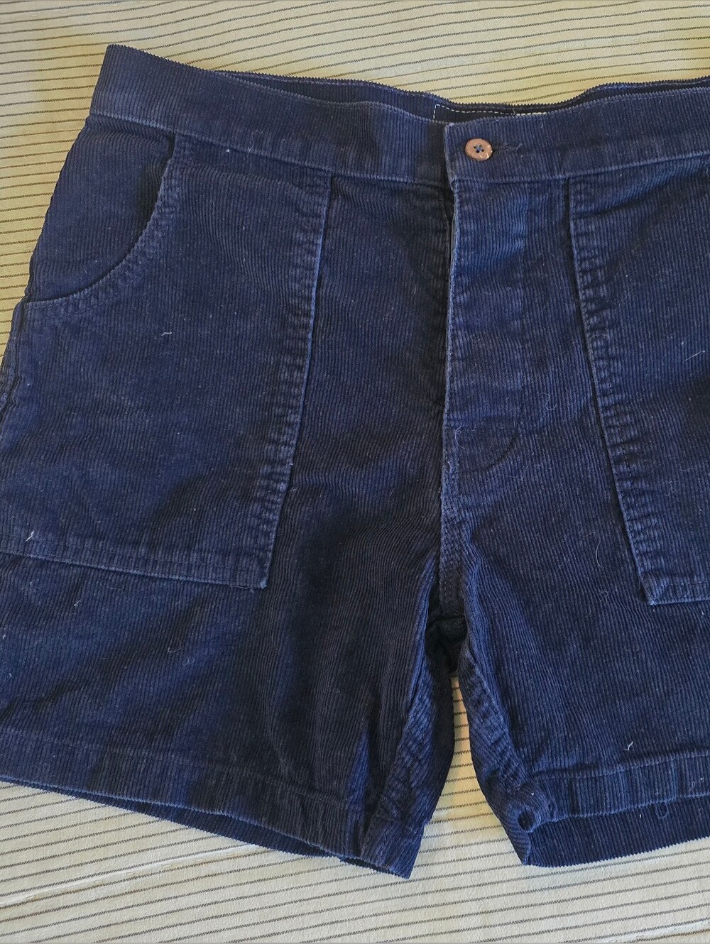 Vtg Birdwell Beach Britches Navy Blue Corduroy Men’s Shorts Size 31 Made in USA